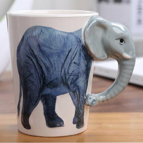 Popular personalized three-dimensional handle mug-(Elephant)