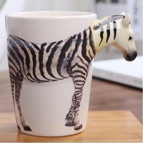 Popular personalized three-dimensional handle mug - (Zebra)