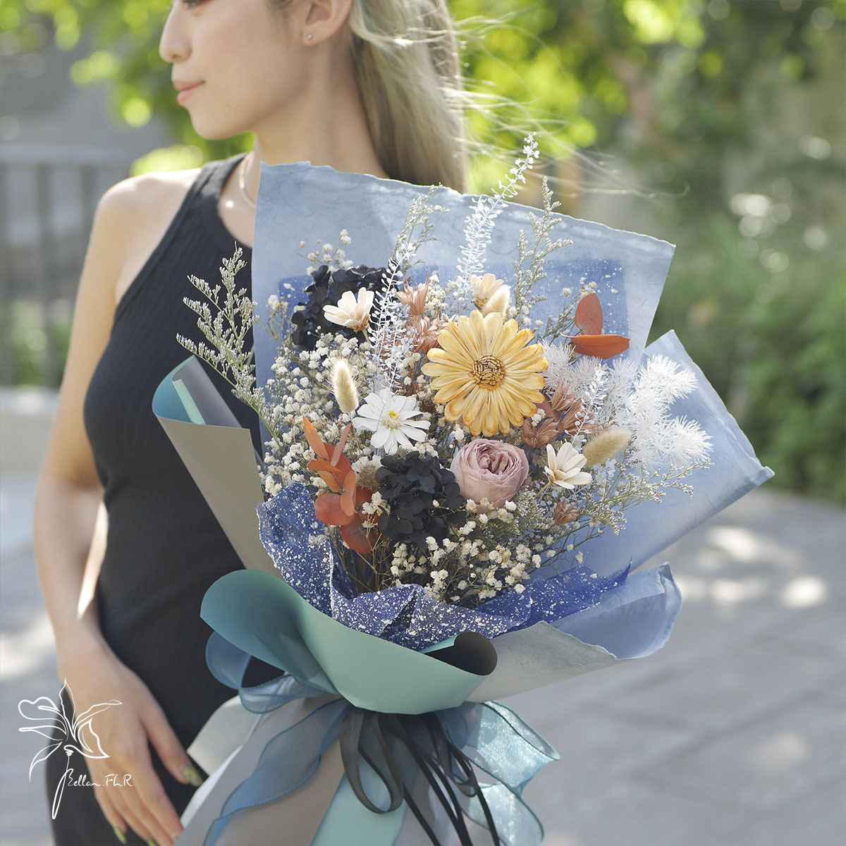 【陽光、空氣、水- 還有我】中型永生乾燥花束