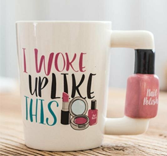 New personalized three-dimensional handle mug-(nail polish)