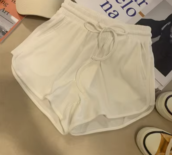 熱推休閑運動短褲女夏季薄款（白色）（尺碼:S-XL)(下單後聯絡客服確認發貨尺碼)】