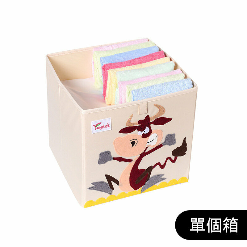 新款布藝收納箱(升級水洗款無蓋33*33*33cm K-牛牛)