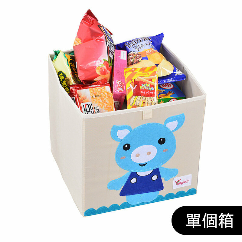 新款布藝收納箱(升級水洗款無蓋33*33*33cm K-豬小弟)