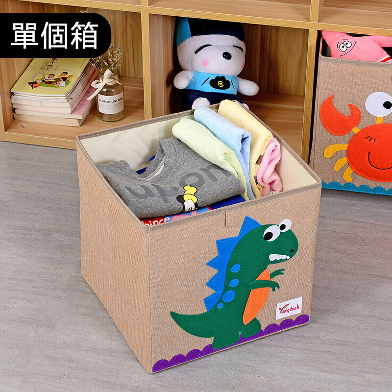 新款布藝收納箱(水洗款棉麻小方33*33*33cm K-棉麻綠龍)