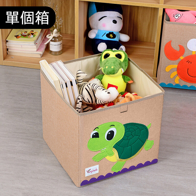 新款布藝收納箱(水洗款棉麻小方33*33*33cm 長壽龜)