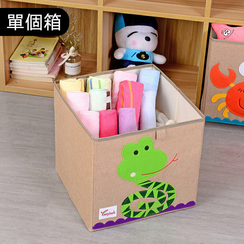 新款布藝收納箱(水洗款棉麻小方33*33*33cm K-棉麻蛇)