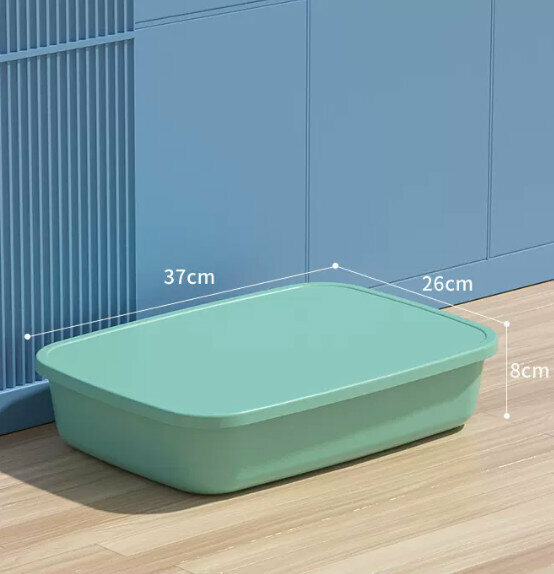 New style covered debris storage box organizer [flat large green] [specifications: 37*26*8cm]