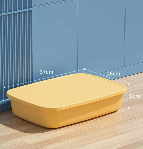 New style covered debris storage box organizer [flat large yellow] [specifications: 37*26*8cm]