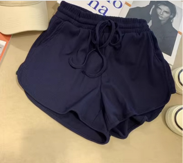熱推休閑運動短褲女夏季薄款（藍色）（尺碼:S-XL)(下單後聯絡客服確認發貨尺碼)】