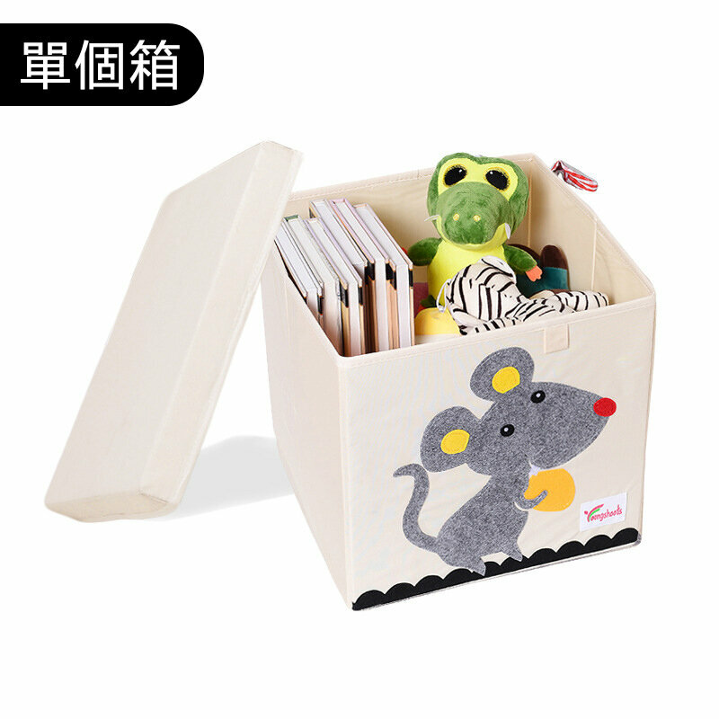 熱賣布藝收納箱(棉麻硬蓋水洗款35L 淘氣鼠)