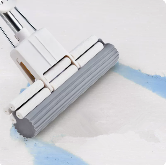 Hot-selling hand-washable roller-type absorbent floor mop (rice color) (Specification: 130*27CM)