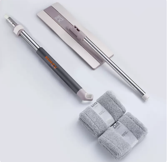Hot selling flat mop (rice color) (specification: 131*38*12CM)