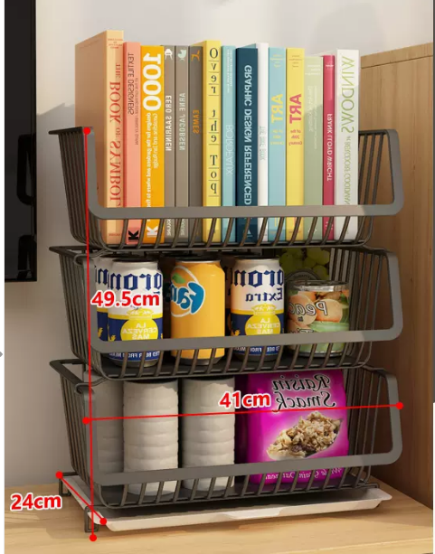 Hot selling multi-layer light luxury countertop storage rack (type A snack storage basket with three layers)