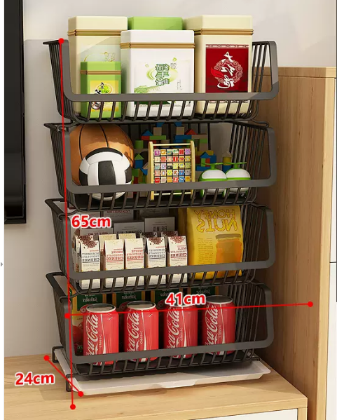 Hot selling multi-layer light luxury countertop storage rack (A type snack storage basket with four layers)