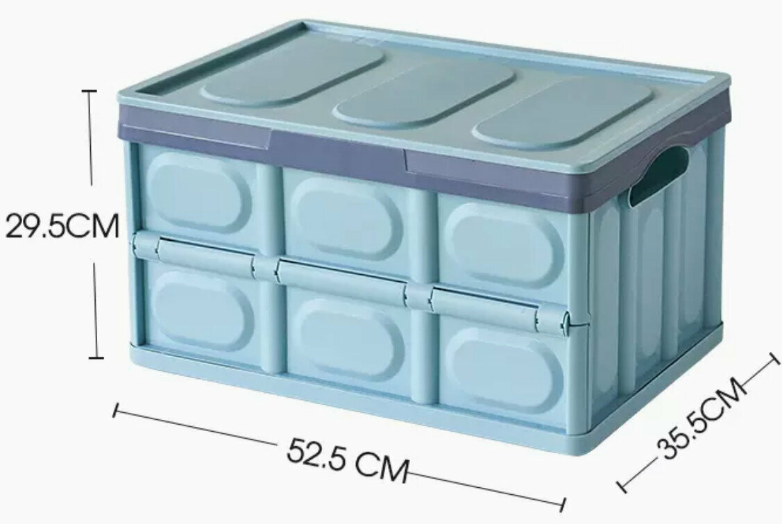 Hot Selling Plastic Foldable Storage Box [Haze Blue-Large]