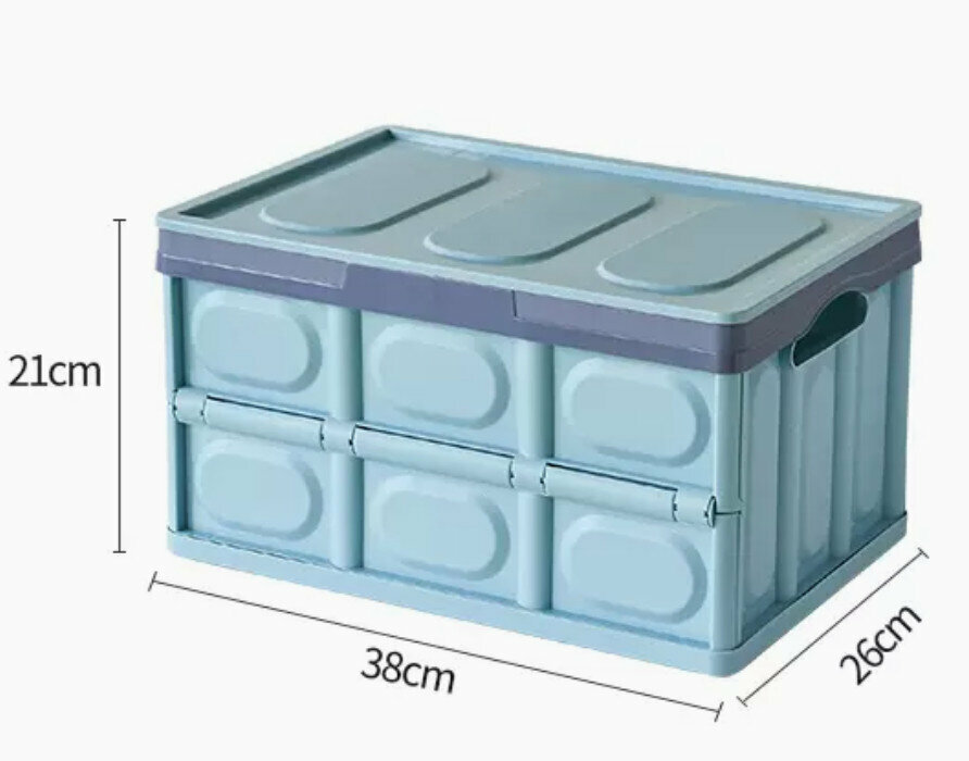 Hot Selling Plastic Foldable Storage Box [Haze Blue-Small]