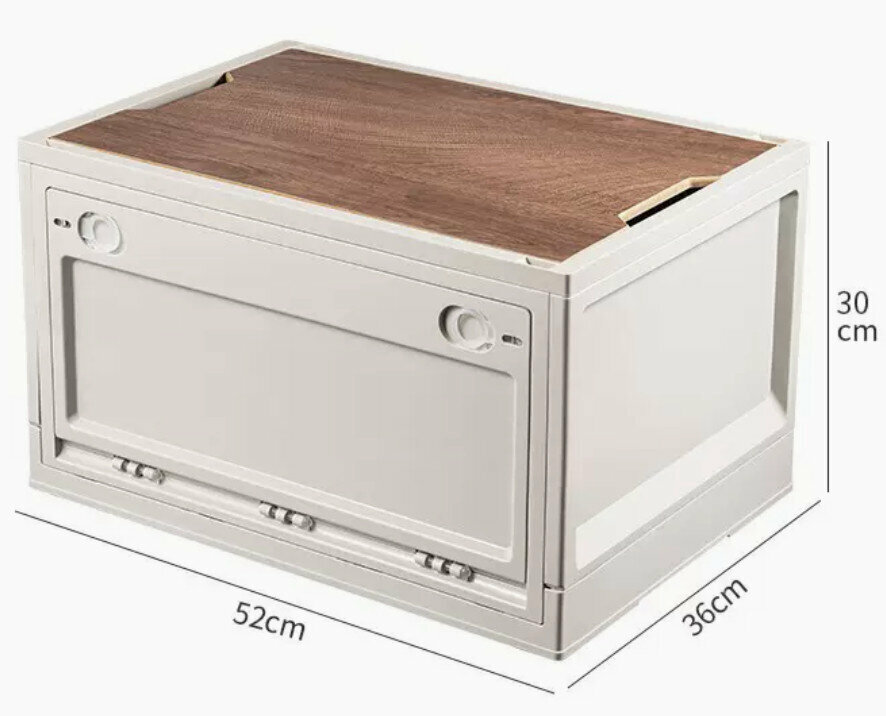 Hot selling plastic foldable storage box [light gray large (foldable and side-opening)]