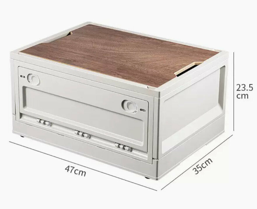 Hot Selling Plastic Foldable Storage Box [Light Gray Small (Foldable and Side Opening)]
