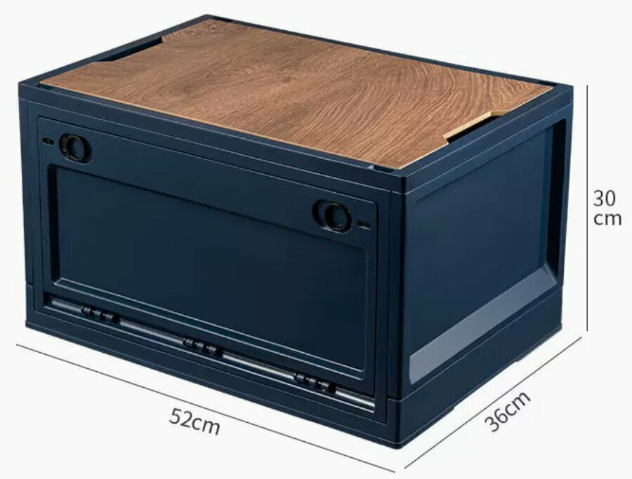 Hot selling plastic foldable storage box [blue large (foldable and side-opening)]
