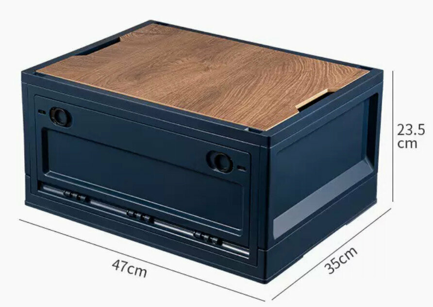 Hot Selling Plastic Foldable Storage Box [Blue Small (Foldable and Side Opening)]