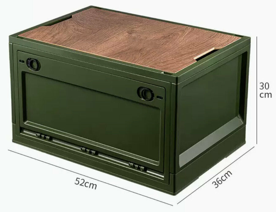 Hot selling plastic foldable storage box [green large size (foldable and side-opening)]