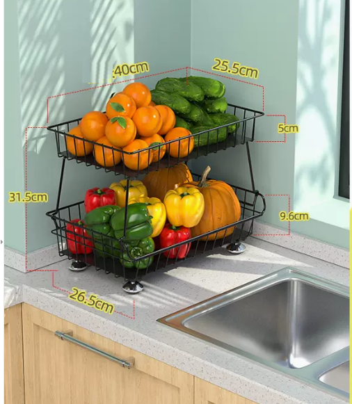 Hot-selling multi-layer light luxury countertop storage rack (type B large snack storage basket with two layers)