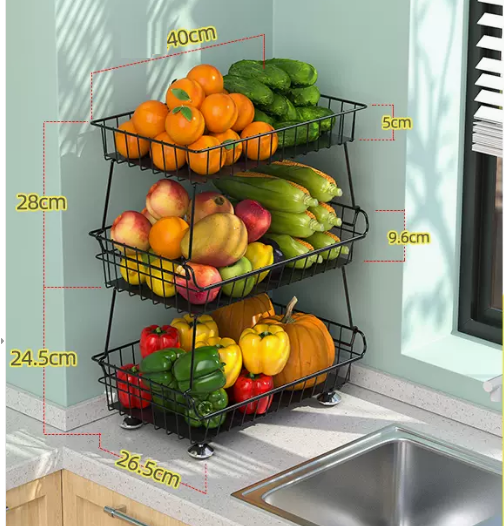 Hot-selling multi-layer light luxury countertop storage rack (type B large snack storage basket with three layers)