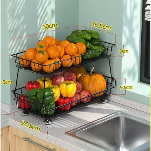 Hot-selling multi-layer light luxury countertop storage rack (B type plus size snack storage basket with two layers)