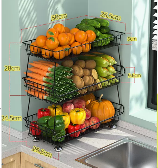 Hot-selling multi-layer light luxury countertop storage rack (type B plus size snack storage basket with three layers)