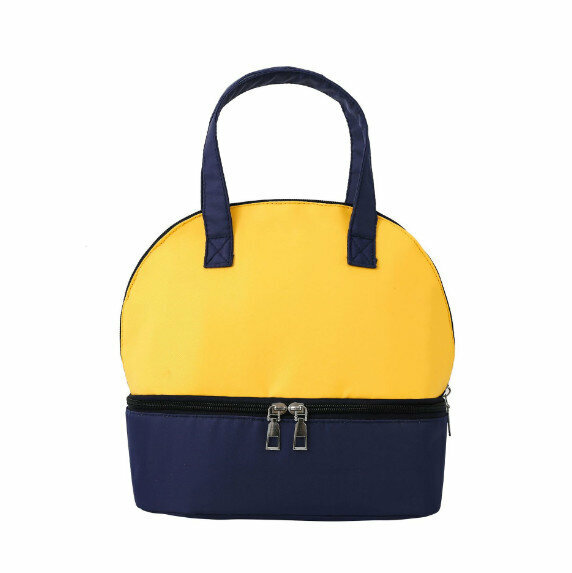 Popular portable thermal and cold-proof bottle bag for going out (yellow and blue)