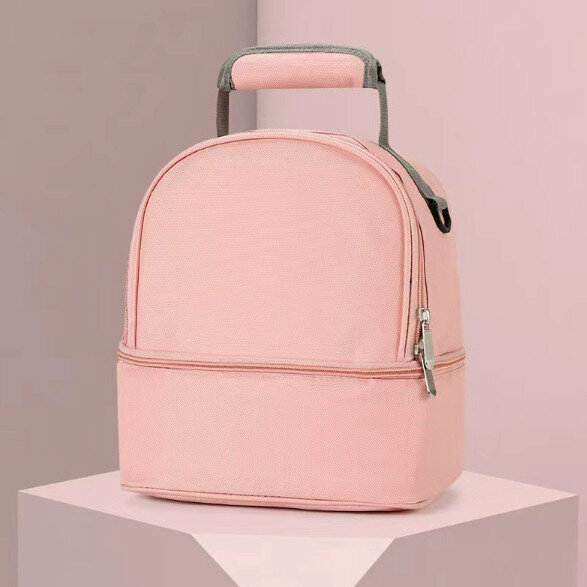 Popular double-layer breast milk preservation backpack (pink)