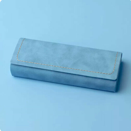 Popular glasses storage box (blue (comes with lens cloth))