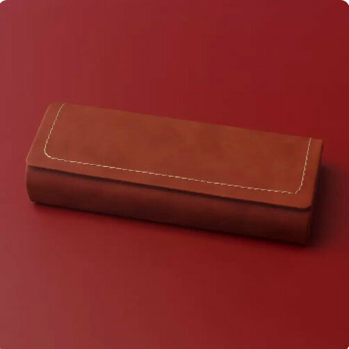 Popular glasses storage box (brick red (comes with lens cloth))