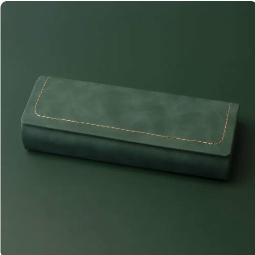 Popular glasses storage box (green (comes with lens cloth))