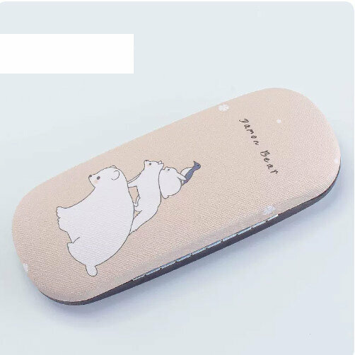 Popular glasses storage box (skin color polar bear (comes with lens cloth))
