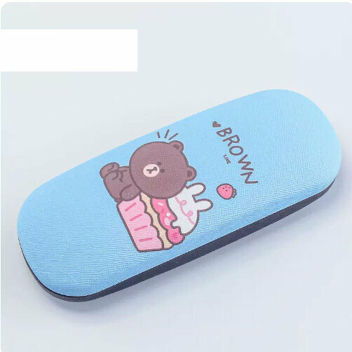 Popular glasses storage box (blue cake bear (comes with lens cloth))