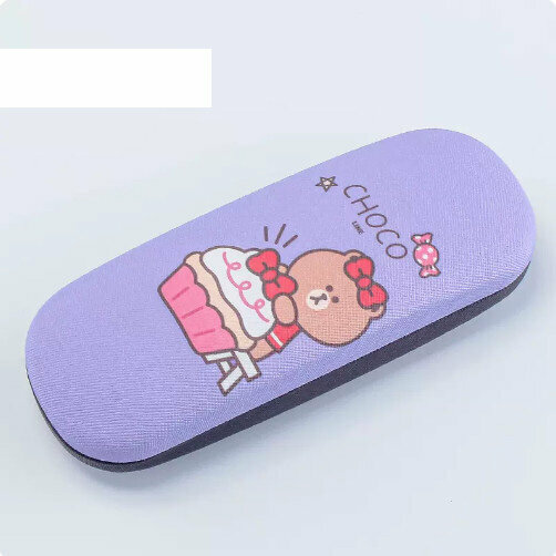 Popular glasses storage box (purple cake bear (comes with lens cloth))