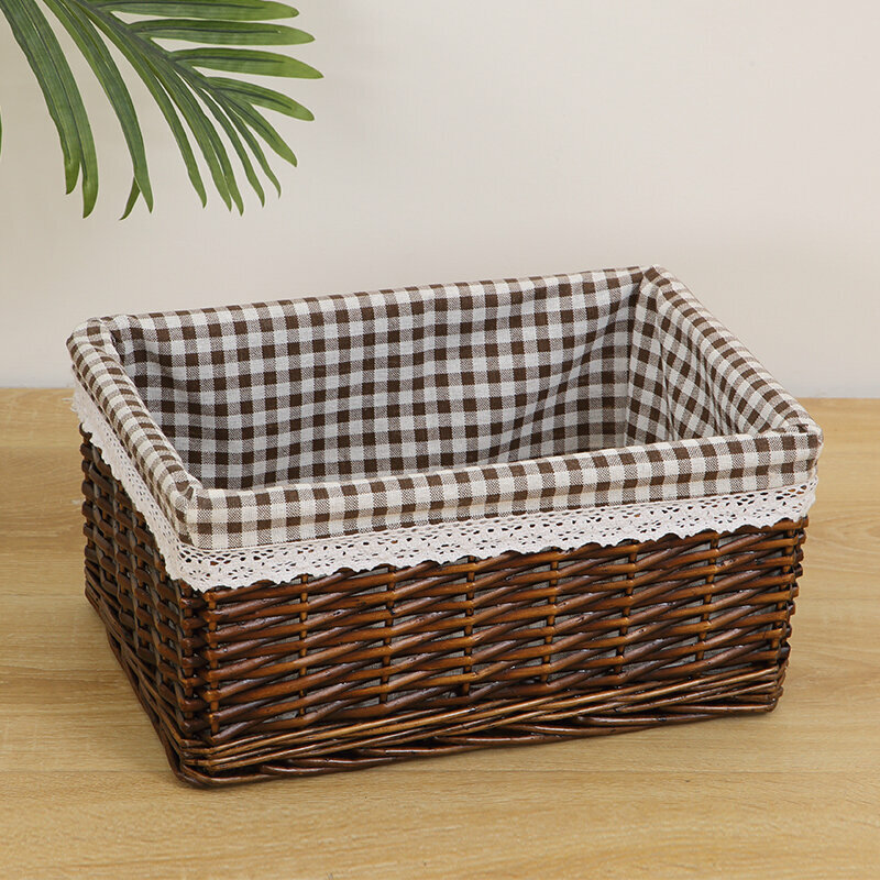 Popular wicker storage basket, shelf, storage rack (extra large, brown (with card lining))