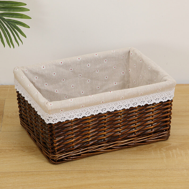 Popular wicker storage basket, shelf, storage rack (extra large brown (chrysanthemum lining))