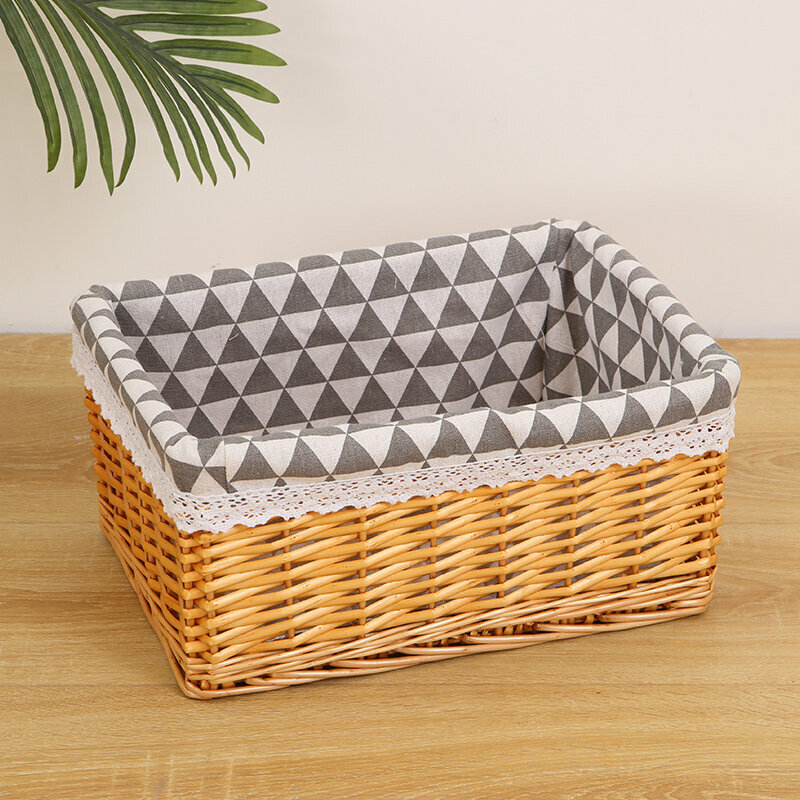 Popular wicker storage basket shelf storage rack (small ginger yellow (triangular lining))