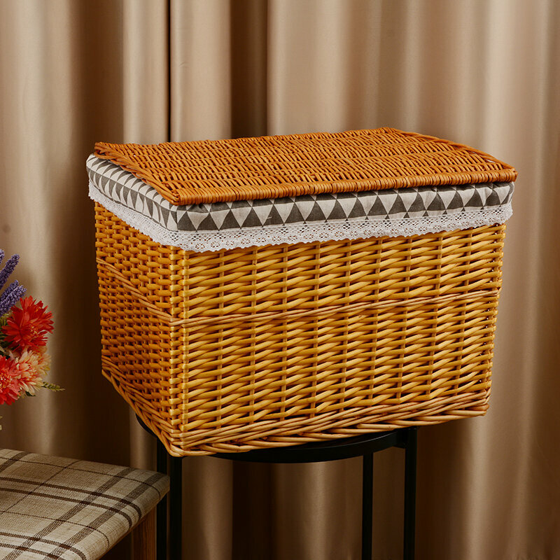 Popular rattan storage basket shelf storage rack (medium ginger (triangular))