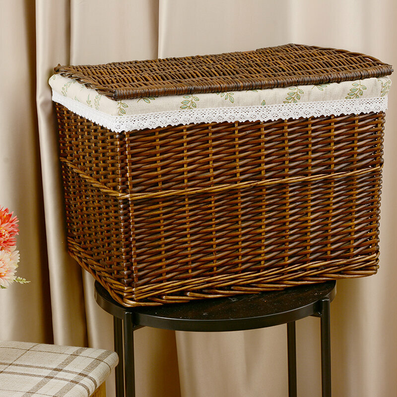 Popular rattan storage basket shelf storage rack (large brown (leaf))