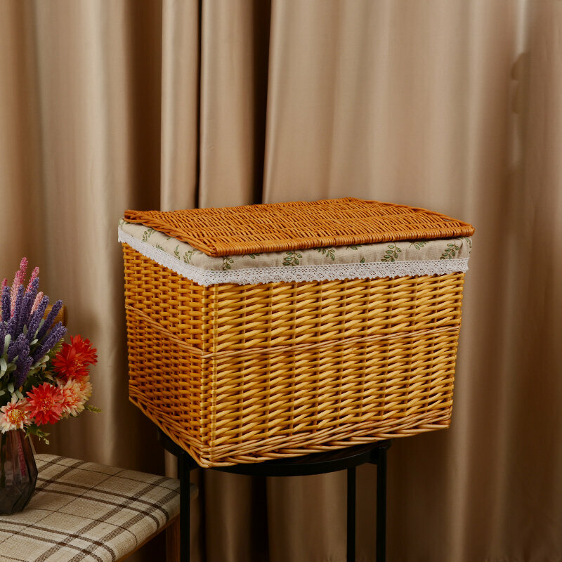 Popular rattan storage basket, shelf, storage rack (medium ginger (leaf))