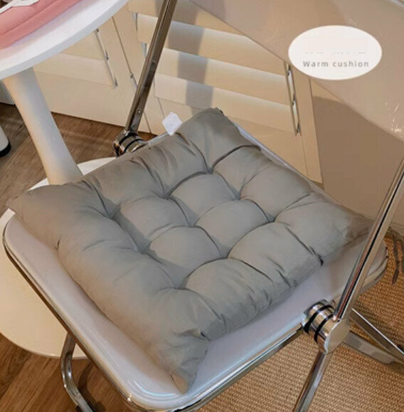 Hot recommended office thickened chair cushion (square-smoke gray) [size: 40*40cm]