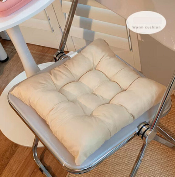 Hot recommended office thickened chair cushion (square-beige) [size: 40*40cm]