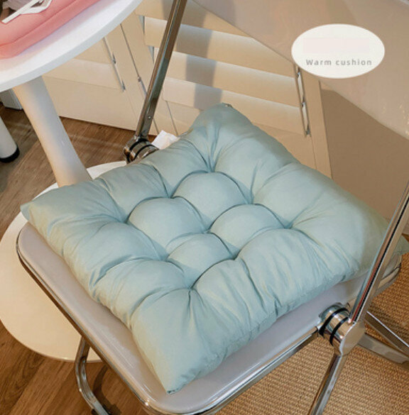 Hot recommended office thickened chair cushion (square-aqua blue) [size: 40*40cm]