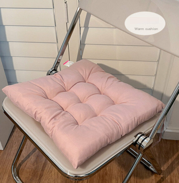 Hotly recommended office thickened chair cushion (square-grey pink) [size: 40*40cm]