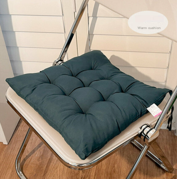 Hot recommended office thickened chair cushion (square-dark green) [size: 40*40cm]