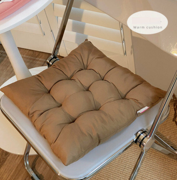 Hot recommended office thickened chair cushion (square-light brown) [size: 40*40cm]