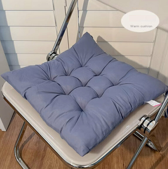 Hot recommended office thickened chair cushion (square-grey blue) [size: 40*40cm]
